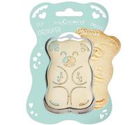 ScrapCooking - Cortador y Estampado de Madera Osito - Molde de Galletas de Acero Inoxidable para Relieve - Accesorio de Repostería - Pastas, Animales, Oso Adorable - 2102