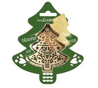 ScrapCooking - Kit de cortadora y embosador de madera de árbol - Cortador de galletas de acero inoxidable para galletas en relieve - Molde para accesorios pastelería con mantequilla - 2092