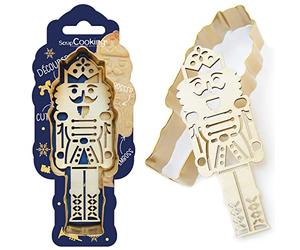 ScrapCooking - Kit de cortadora y embosador de madera de cascanueces - Cortador de galletas navideñas de cumpleaños de acero inoxidable para galletas en relieve - Molde de accesorios pastelería - 2097