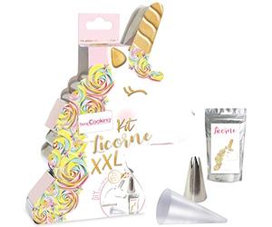 ScrapCooking - Kit de unicornio XXL - Kit pastelería con cortador de galletas, bolsillo pastelero, vaso de flores y preparación para tartas - Molde de corte de cumpleaños - 3917, plata