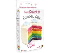 ScrapCooking - Kit Rainbow Cake - Set de Pastel Arcoíris con Colorantes Alimentarios : Rojo, Amarillos, azul y verde y Receta - Pastel de Cumpleaños - 3969