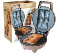 ScrapCooking - Mini Osito Factory - Máquina para Bizcochitos de Osito - Placa Caliente Antiadherente - Mini Pastelitos - Idea de Regalo para Repostería y Cocina - Receta Incluida - 3880