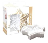 ScrapCooking - Molde de Silicona 3D “Céleste” - Ø 23 × 5 cm - calidad profesional - molde en relieve para entremets, repostería y tartas - estrella, copo de nieve - con receta - color blanco - 2895