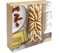 ScrapCooking - Moldes para Pasteles Instant - 3 Moldes de Silicona para Tartas 3D, inserto y alfombra de bizcocho - con recetas - canalón suave para repostería - Dorado - 1940