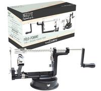 ScrapCooking - Pelador de Manzanas 3 en 1 Need’it - De Metal - Pelador, Cortador y Descorazonador de Calidad Profesional - Acero Inoxidable - Pastel Tartas - Negro - 5255