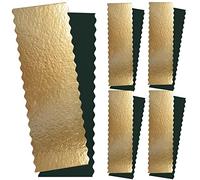 ScrapCooking - Set de 5 Bandejas para Tartas 30 x 10 cm - Cartón Reversible Dorado y Negro - Base Rectangular Pasteles - Soportes Rectangulares para Cakes y Pasteles - Fabricados en Francia - 5205