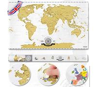 Scrape Off World Map Gold - XXL Mapa del mundo free scratch 82 x 45 cm - scratch map deluxe wall mural (Inglés)