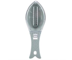 Scraping Fishing Scale Brush, Escamar Pescado Con Bandeja Recogida Multifuncional Fish Clean Scaler Remover Skin Remove Knife Graters Scraper Cubierta Household Kitchen Cleaning Tool Kit (Azul)
