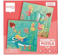 SCRATCH 276181153 Magnetic Puzzle Mermaid Fold-Out Book for Home and T
