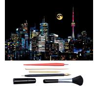 Scratch Art for Adults & Teens, Citys cape Engraving Kit with Travel Landmarks | Stress Relief, Scratch Off Paper Painting, Scratchart Kit Ornaments, Colorful Sketches Rainbow ScratchArt (Canada)