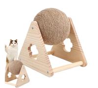 Scratch Ball - Boredom Buster for Entertainment | Natural Sisal Fiber with Solid Timber Frame & Inertia Core for Indoor Exercise, Daily Play, Claw Maintenance and Stress Relief