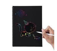Scratch Books for Kids, Children Drawing Notebook, Child-Safe Scratch Drawing Book with Wooden Pen for Kindergarten, Preschool, School, Educational Art Activity, Creative Drawing Set, 26.5x19cm