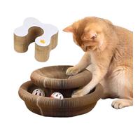 Scratch Capoon, Scratcher de Gato, Tabla de rasguño de Gato de Mascota portátil, Almohadilla de rasguño interactiva Plegable con Pelota, Juguete enriquecedor para Interiores