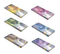 Scratch Cash Mini Bundle Francos Suizos Serie VIII - Tamaño aumentado al 150% - Billetes falsos 25 x 10, 20, 50, 100, 200 y 1000 francos suizos VIII Serie, Fac-Similar Francos Suizos