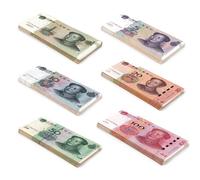 Scratch Cash Mini Bundle Yuan Dinero para Jugar (aumentado al 125%) 150 Billetes, 6 barajas de 25 x 1, 5, 10, 20, 50 y 100 Yuan