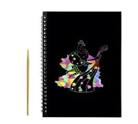 Scratch Off Art Book 26x19cm, Rainbow Coloring Craft Paper Notebook for Kids, Drawing Pad for Classroom School Travel Party Christmas Children’s Day Activity