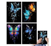 Scratch Painting Art - Glow Paper Craft, Drawing Kit | Juego de papel de dibujo con revestimiento negro, A4 Diys Painting Sheets Supplies, Creative Coloring Activity Pack For Kids Adults Girls