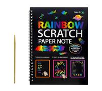 Scratch Paper Art Drawing Pad - Creative for Adults | Black Coated Sheets with Wooden, Design, Fun Activity Paper for Doodling, School Projects Home Crafts 9.1x6.3in