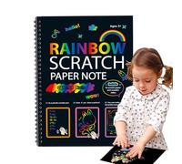 Scratch Paper Note, Scratchboard art art set, 6.3x9.05 Inches Magic Scratches Off Cards, Color surprise Notes, Costless Craft Fun, for Kids Drawing, Party Favors, School Activities