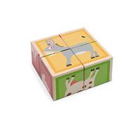 Scratch- Puzzle 4 Cubo Madera granja10x10, Multicolor (Dam bvba 6181102) , color/modelo surtido