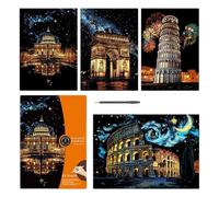 Scratchboard Art Kit, Magic Scratch Paper Pad, Creative Drawing Sheets, Interactive Clutter Unbound A3 Pages, Vibrant Reveal Colors, Indoor Handmade Activity for Kids and Adults 16.34x11.61 Inches