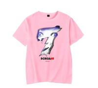 Scream 7 Movie Ghostface - Camiseta gráfica de película de terror, unisex, manga corta, casual, para fanáticos, rosa, XS