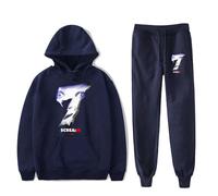 Scream 7 Movie Ghostface - Conjunto de sudadera con capucha de terror unisex de miedo y pantalones para Halloween, azul marino, M