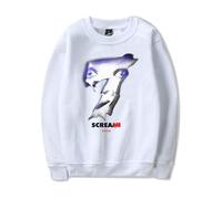 Scream 7 Movie Ghostface - Sudadera unisex con cuello redondo, diseño de película de terror, vintage, con gráfico aterrador para Halloween, blanco, S