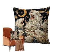 Scream Goats Cushion Cover - 17.7in Funny Animal Decorative Pillowcase | Polyester 2D Novelty Throw Pillow Cover for Sofa, Bed, Bedroom, Dorm, Office and Living Room Decor