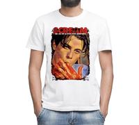 Scream Movie Billy Loomis Skeet Ulrich Camiseta Blanco Clásica de Hombre con Cuello Redondo y Manga Corta Medium