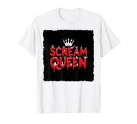 Scream Queen: Espeluznante realeza de Halloween para los fanáticos del Terror Camiseta, Hombre, Blanco, 3XL