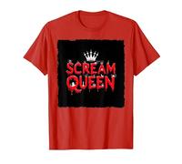 Scream Queen: Espeluznante realeza de Halloween para los fanáticos del Terror Camiseta, Hombre, Rojo, M