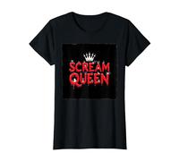 Scream Queen: Espeluznante realeza de Halloween para los fanáticos del Terror Camiseta, Mujer, Negro, 3XL