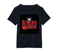 Scream Queen: Espeluznante realeza de Halloween para los fanáticos del Terror Camiseta, Mujer Tallas Grandes, Negro, 3XL Grande