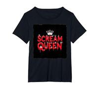 Scream Queen: Espeluznante realeza de Halloween para los fanáticos del Terror Camiseta, Mujer Tallas Grandes, Negro, 6XL Grande