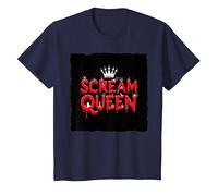 Scream Queen: Espeluznante realeza de Halloween para los fanáticos del Terror Camiseta, Niños, Azul Marino, 3 años