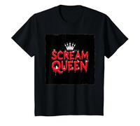 Scream Queen: Espeluznante realeza de Halloween para los fanáticos del Terror Camiseta, Niños, Negro, 3 años