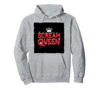 Scream Queen: Espeluznante realeza de Halloween para los fanáticos del Terror Sudadera con Capucha, Unisex para Adultos, Gris Jaspeado, L