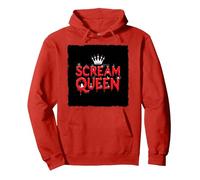 Scream Queen: Espeluznante realeza de Halloween para los fanáticos del Terror Sudadera con Capucha, Unisex para Adultos, Rojo, XL
