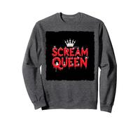Scream Queen: Espeluznante realeza de Halloween para los fanáticos del Terror Sudadera, Unisex para Adultos, Jaspeado Oscuro, XXL