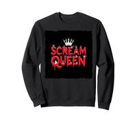 Scream Queen: Espeluznante realeza de Halloween para los fanáticos del Terror Sudadera, Unisex para Adultos, Negro, XL
