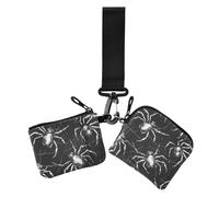 Scream Spiders - Portatarjetas para mujer, organizador portátil pequeño para tarjetas de crédito con bolsillo con cremallera para monedas, para el trabajo, viajes, 2 unidades