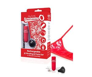 Screaming O Braguita Con Bala Vibradora A Control Remoto Color Rojo - 100 gr