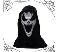 Screamiy Face Shield - Breasping oculto | Men Costume Face Shield Ghost Cover - Scream Merch, transpirable espeluznante Halloween Face Shield para hombres mujeres, fiestas temáticas, bromas