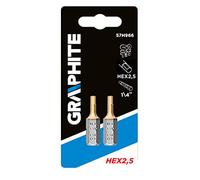 Scredriver bit HEX2,5, 25 mm, 1/4", 2 unidades.