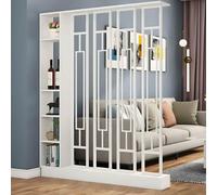 Screen Column Separation,Entrance Hall Partition Screen Column Floor To Ceiling, Privacy Screens Room Partition Post With Storage Compartments, Freestanding Room Divider -White+white-L120cm/47.2in