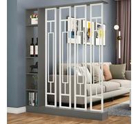 Screen Column Separation,Entrance Hall Partition Screen Column Floor To Ceiling, Privacy Screens Room Partition Post With Storage Compartments, Freestanding Room Divider -Gray+white-L120cm/47.2in