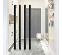 Screen Column Separation,Room Screens Partition Column Modern Wall Partition Post Black Aluminum - 2 3 4 5 6 7 8Ft Tall Screen Partition Post - Square Room Separation For-Black-4pack-6ft/182.8cm