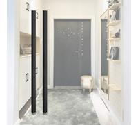 Screen Column Separation,Room Screens Partition Column Modern Wall Partition Post Black Aluminum - 2 3 4 5 6 7 8Ft Tall Screen Partition Post - Square Room Separation For-Black-2pack-7.5ft/228.6cm