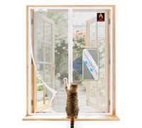 SCREEN DOOR Mosquitera para Ventanas 40x140 cm, Instalación Sencilla, Fibra de Vidrio Ignífuga y Resistente al Desgarro, Cremallera Práctica, Diseño Minimalista, Blanco